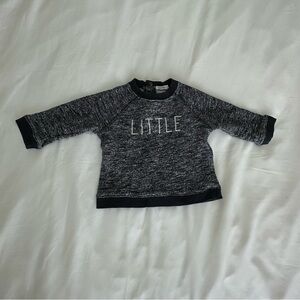 Bout’chou Gray Long Sleeve Tee with 'LITTLE' Print